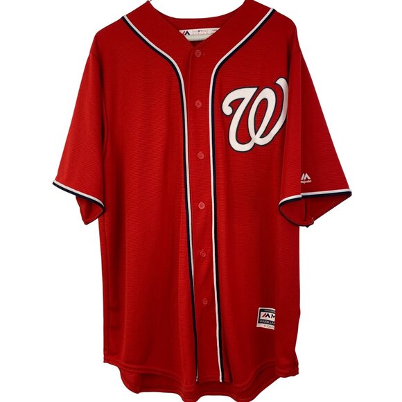 Bryce Harper Washington Nationals Majestic Cool Base Red Jersey Mens Size L MLB - Picture 1 of 8
